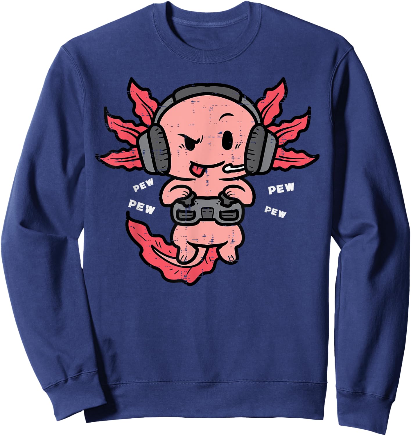 Gamer Axolotl Funny Video Gaming Men Boys Kids Youth Teens Sweatshirt - Sweatshirt | Navy