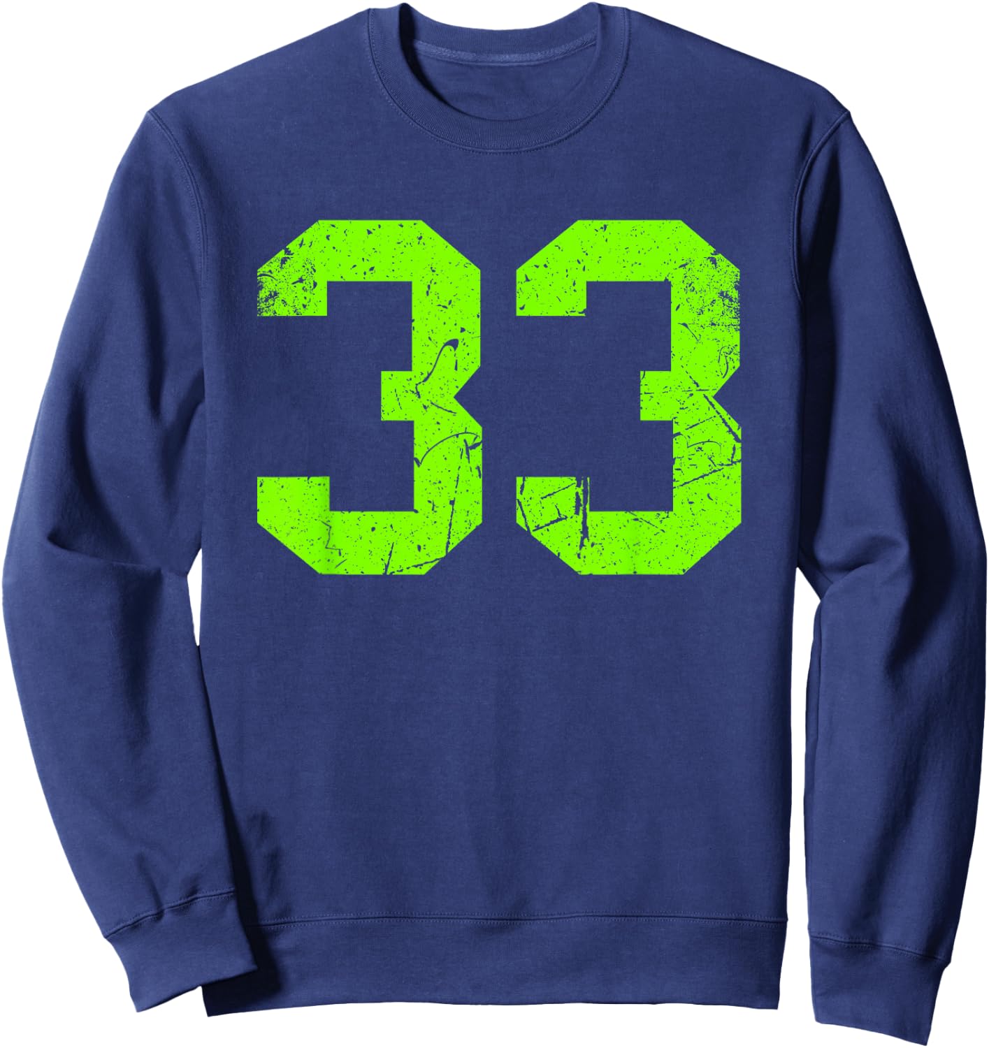 Vintage Green Sports Team Number #33 Sweatshirt - Sweatshirt | Navy