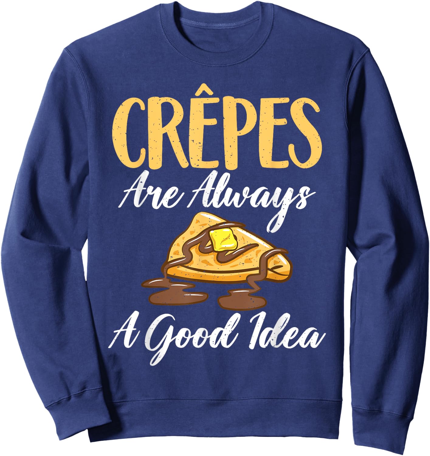 Crepe Gifts for Crepe Lover -Adults Black Small Short Sleeve Sweatshirt - Sweatshirt | Navy