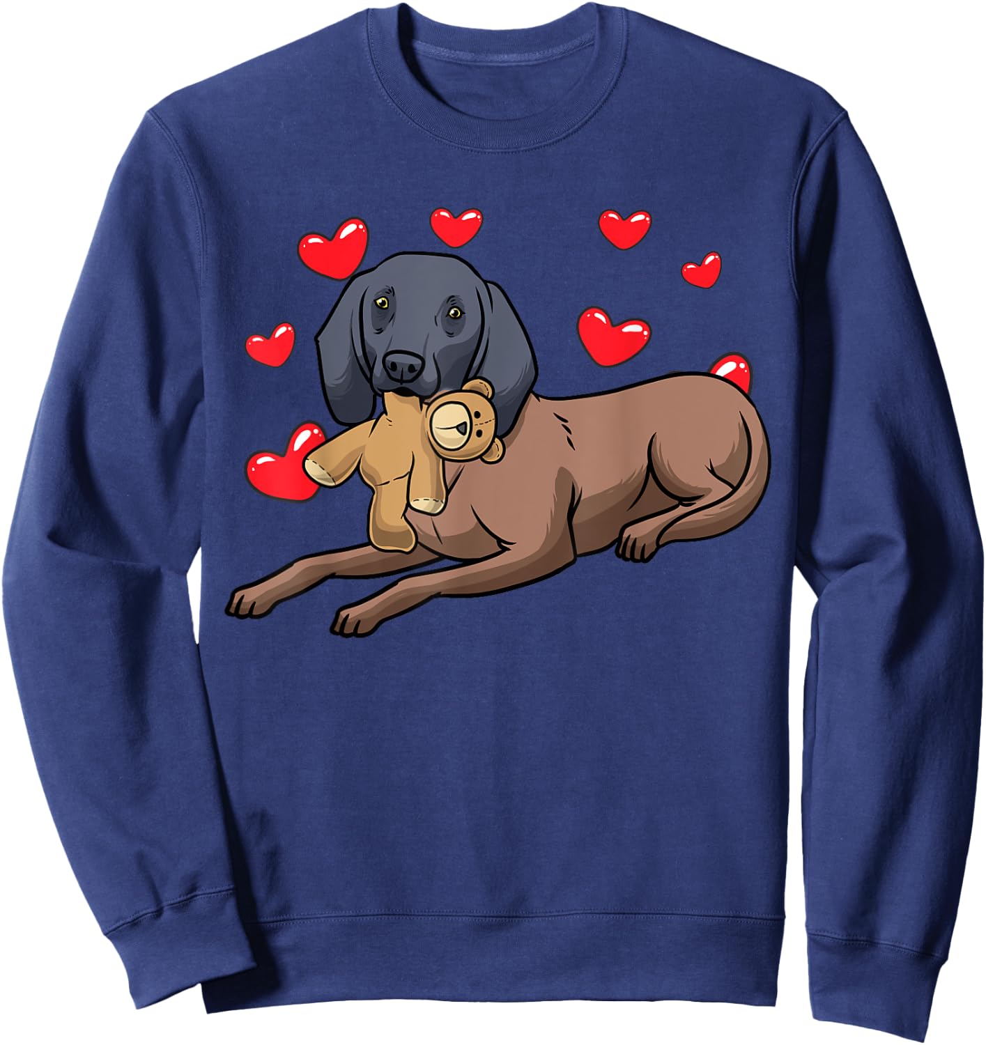Bavarian Mountain Hound Dog With Stuffed Animal Sweatshirt - Sweatshirt | Navy
