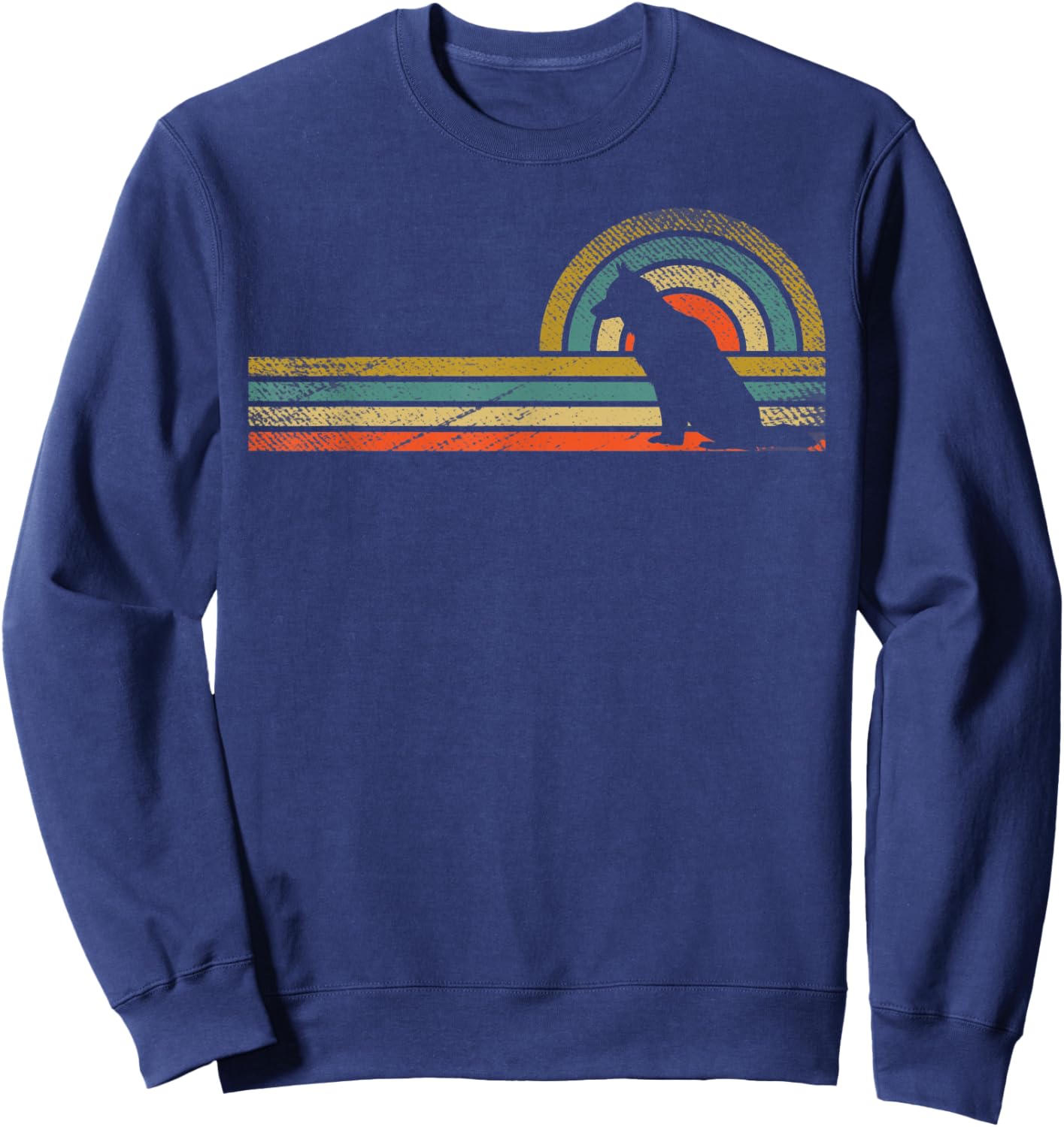 Retro vintage Siberian Husky Dogs Funny and cute animal Sweatshirt - Sweatshirt | Navy
