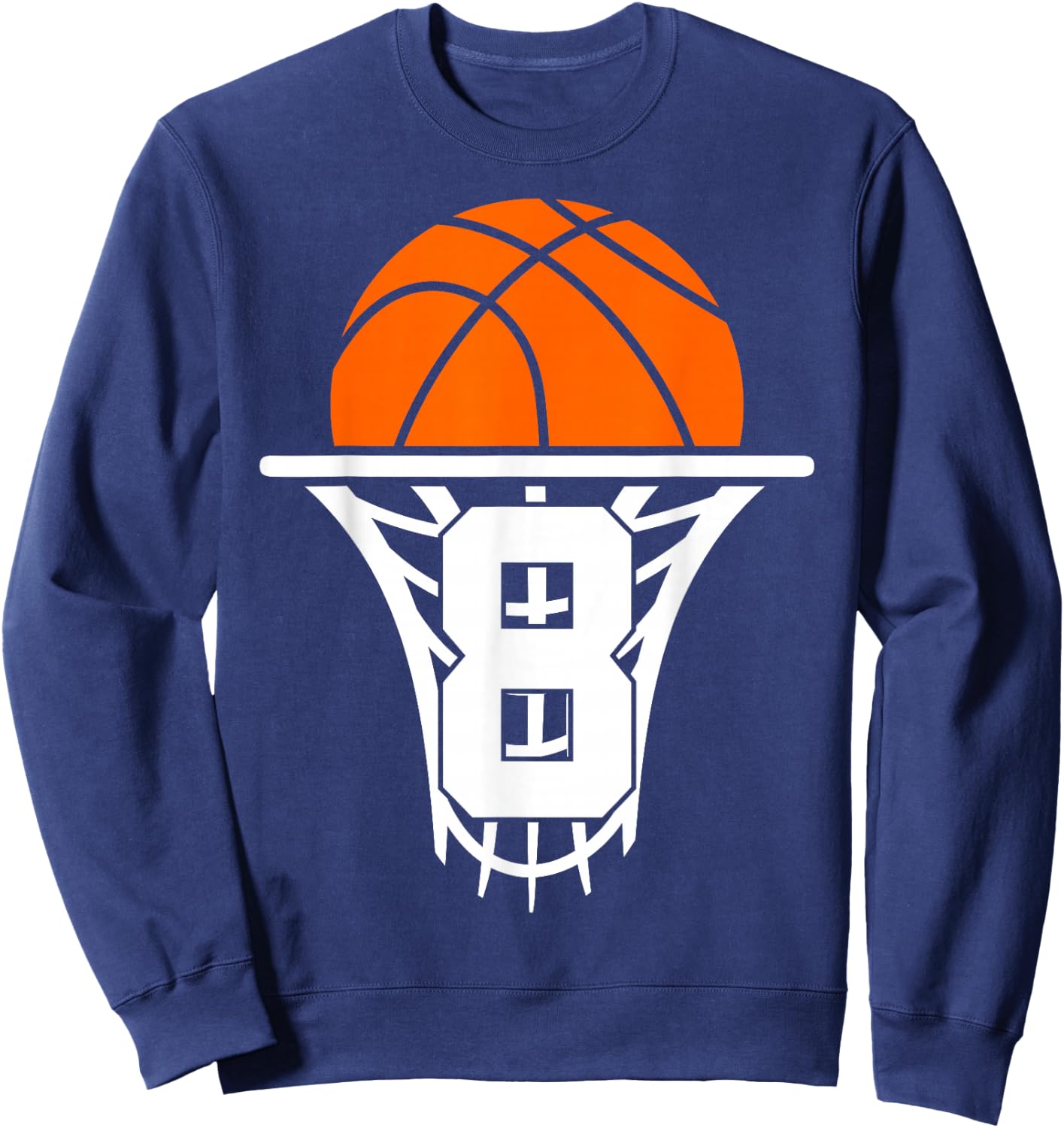 8 Years Basketball 8th Birthday Sweatshirt - Sweatshirt | Navy
