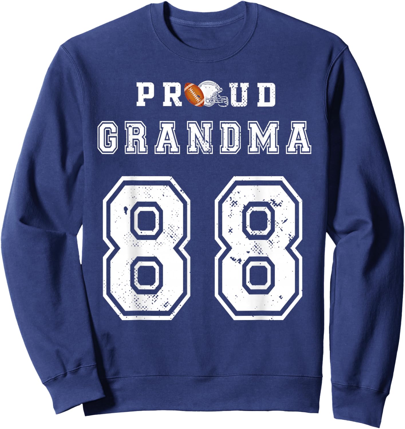 Custom Proud Football Grandma Number 88 Personalized Sweatshirt - Sweatshirt | Navy