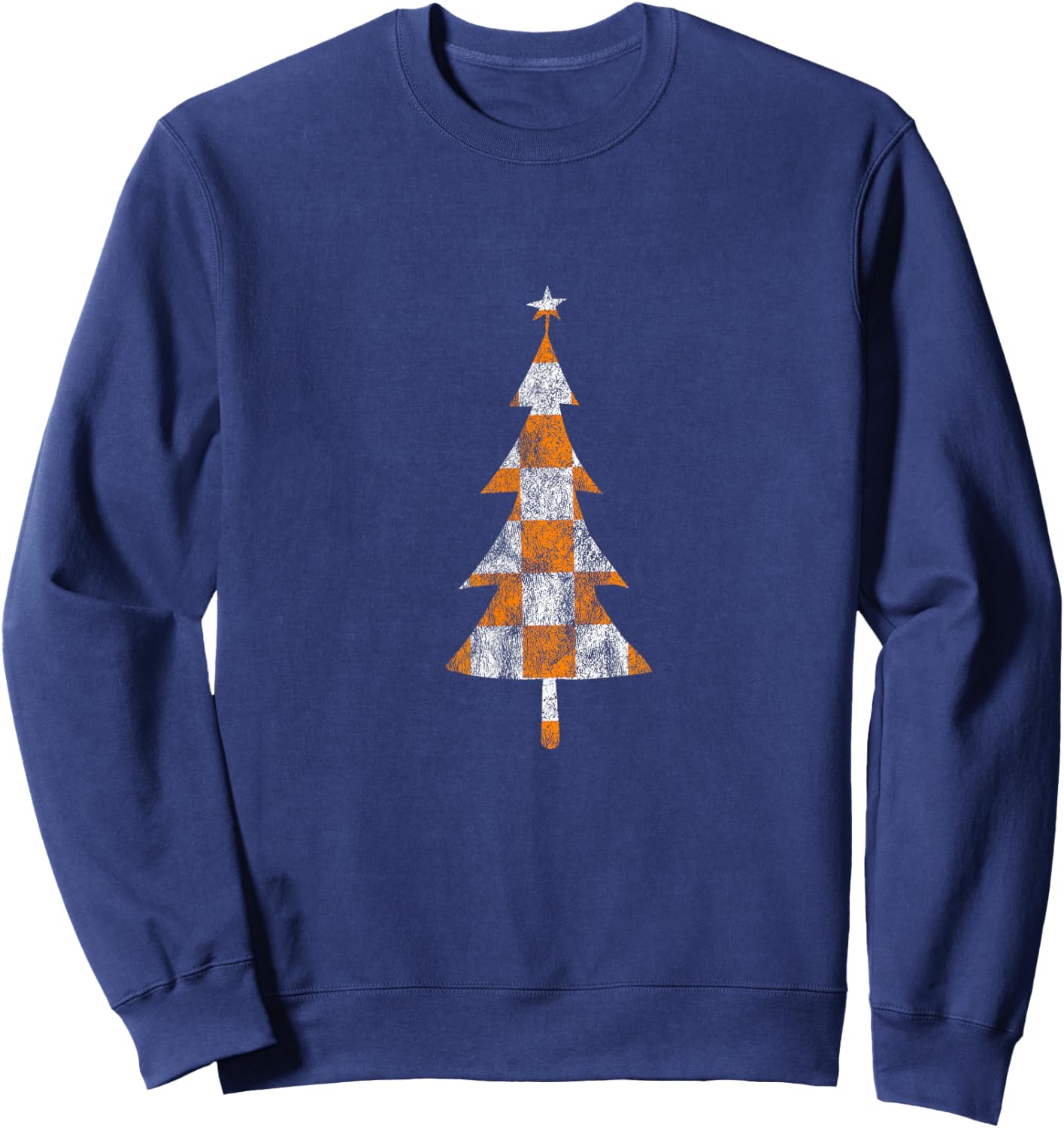 Tennessee State Flag Home Shirt Co. Tennessee Christmas Trees - Black, Small, -Adults, Short Sleeve, , Classic Fit, Cotton 60% Polyester 40% Sweatshirt - Sweatshirt | Navy