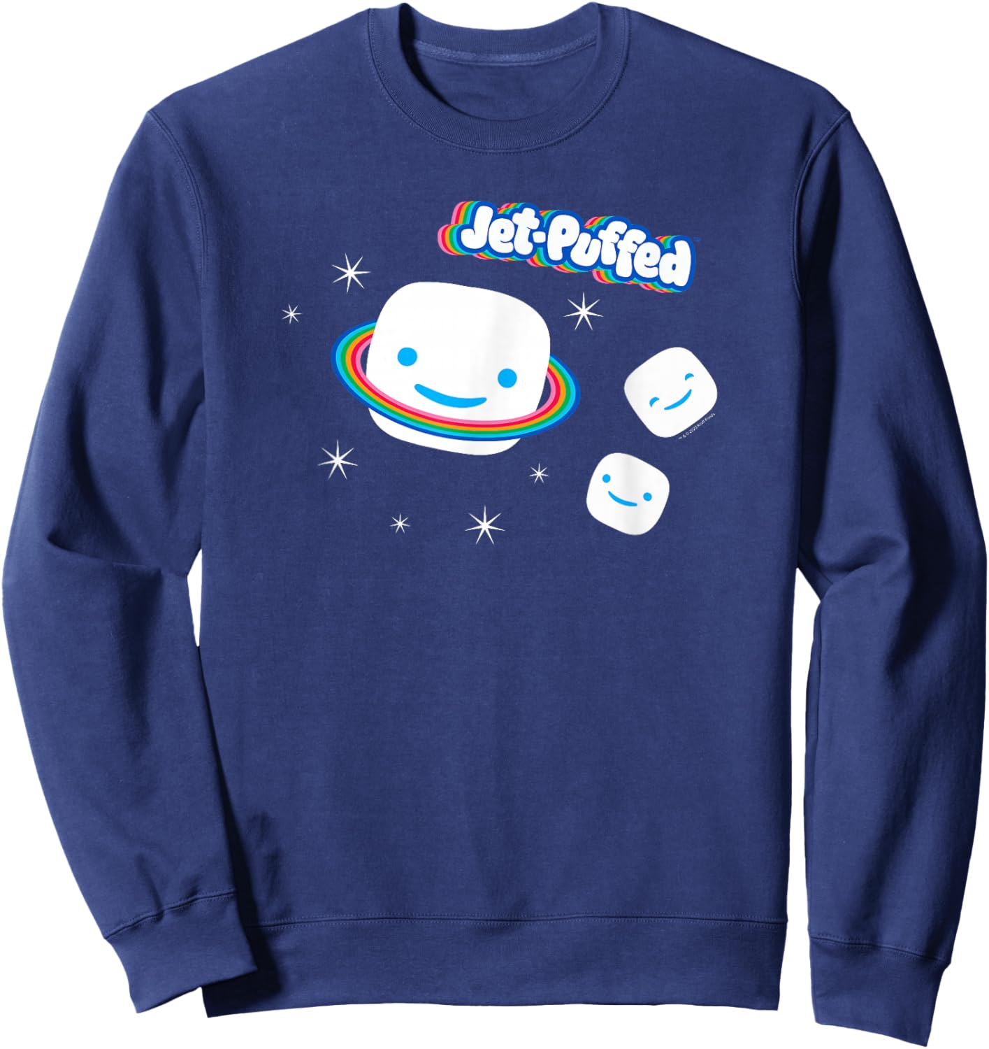 Jet-Puffed Marshmallow Galaxy Rainbow Planet Cute Logo Sweatshirt - Sweatshirt | Navy