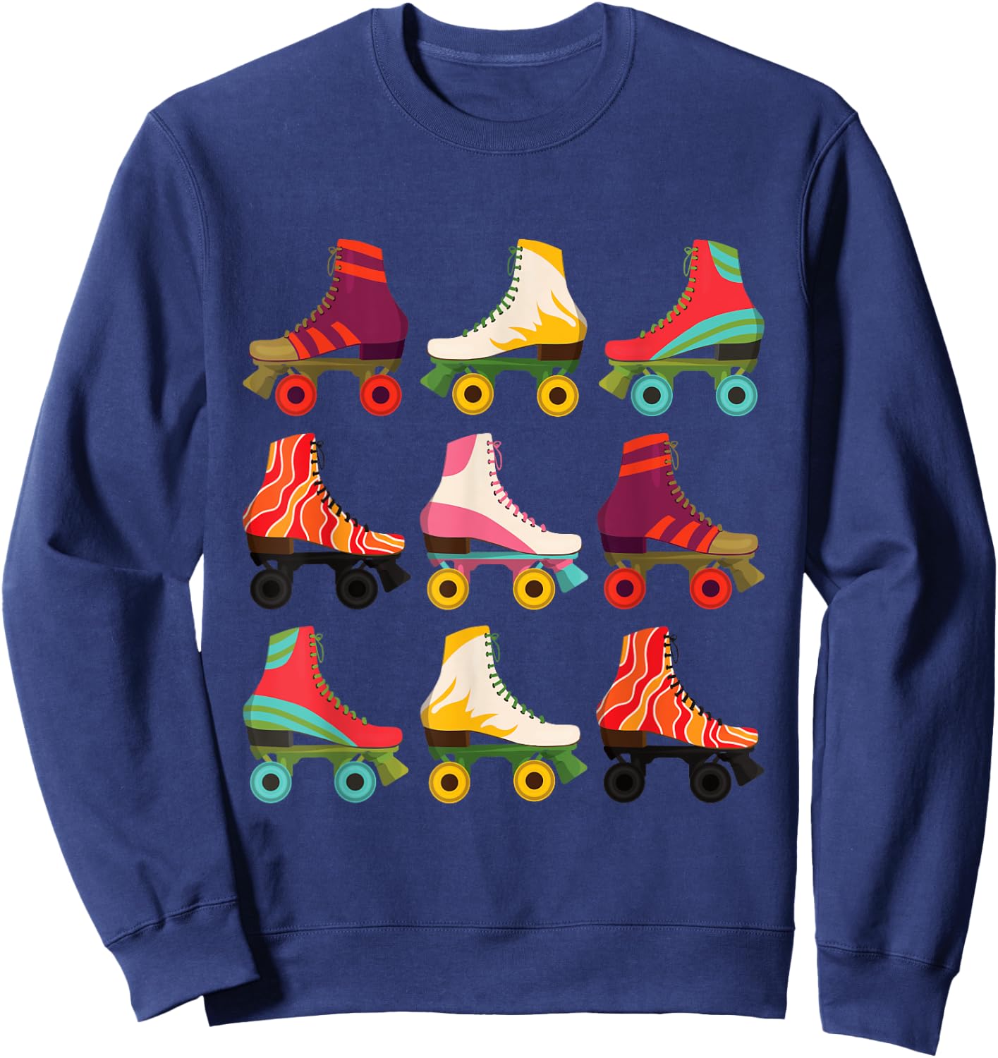 Retro Rollerskates 80's Derby Roller Skating for Teen Girls Sweatshirt - Sweatshirt | Navy