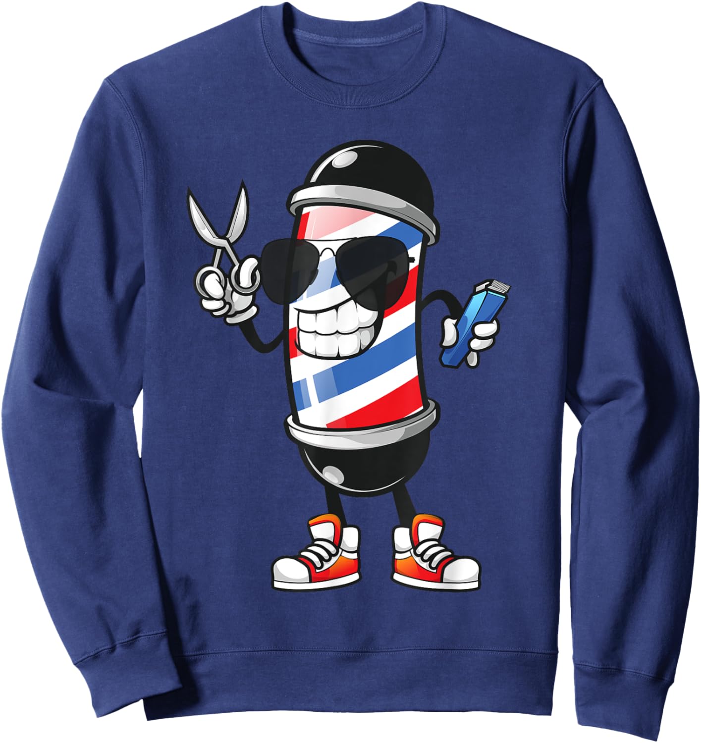 Cute Barber Pole Women Barbershop Haircut Barber Sweatshirt - Sweatshirt | Navy