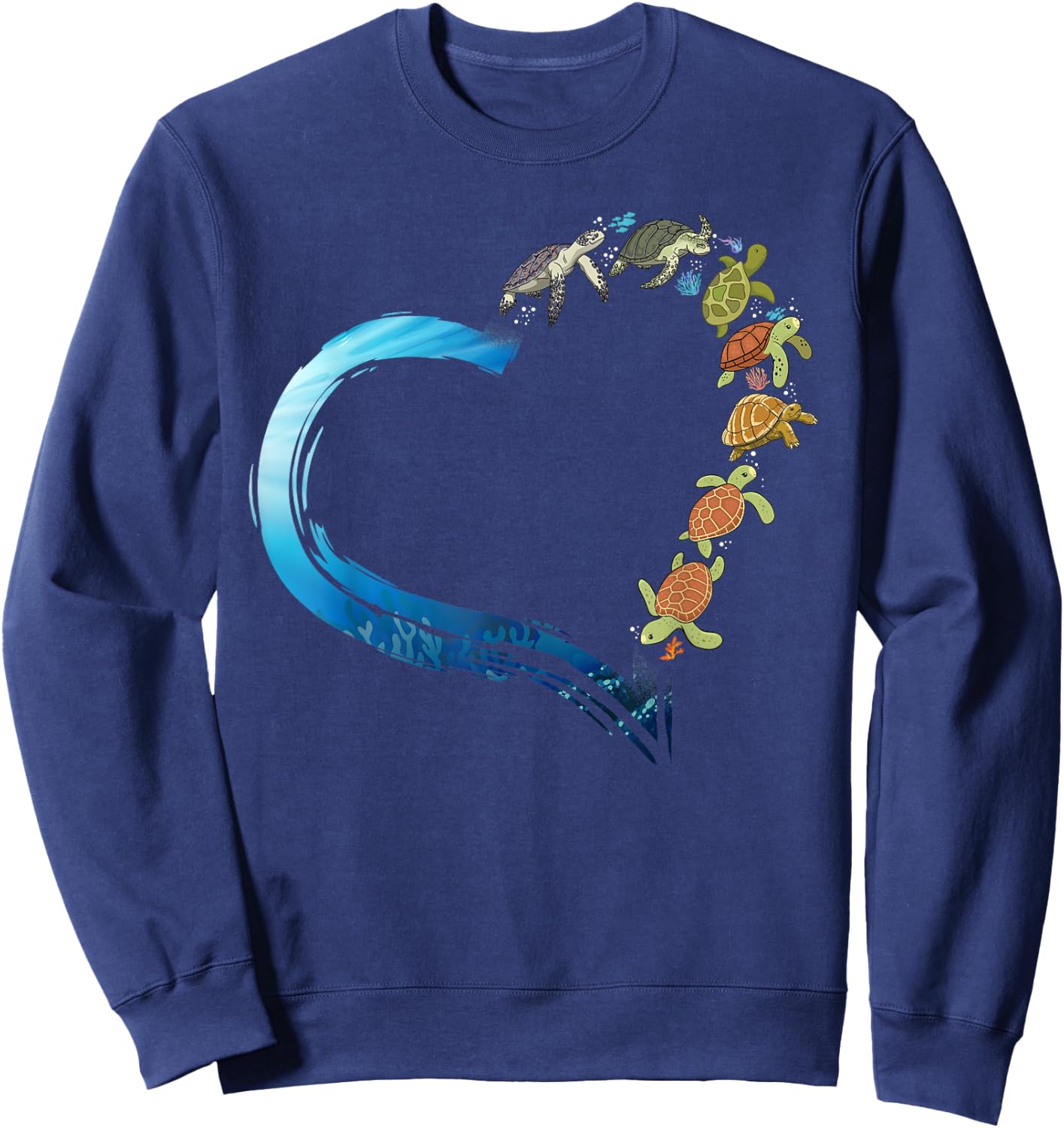 Sea Turtle Tortoise Heart Sweatshirt - Sweatshirt | Navy
