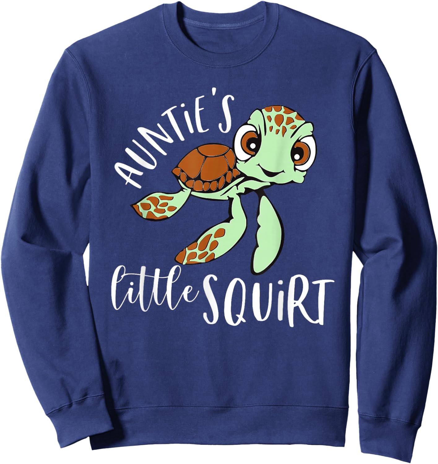 Auntie's Little Squirt Turtle Pregnancy Reveal Sweatshirt - Sweatshirt | Navy
