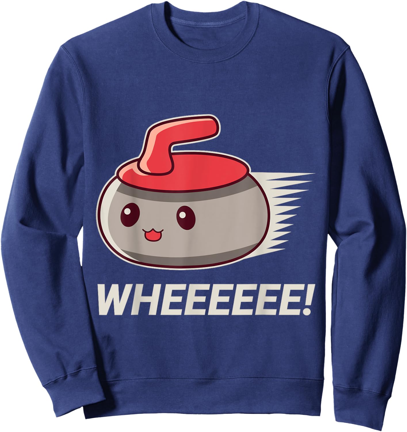 Cute Kawaii Curling Stone - Funny Hair Roller Sweatshirt - Sweatshirt | Navy