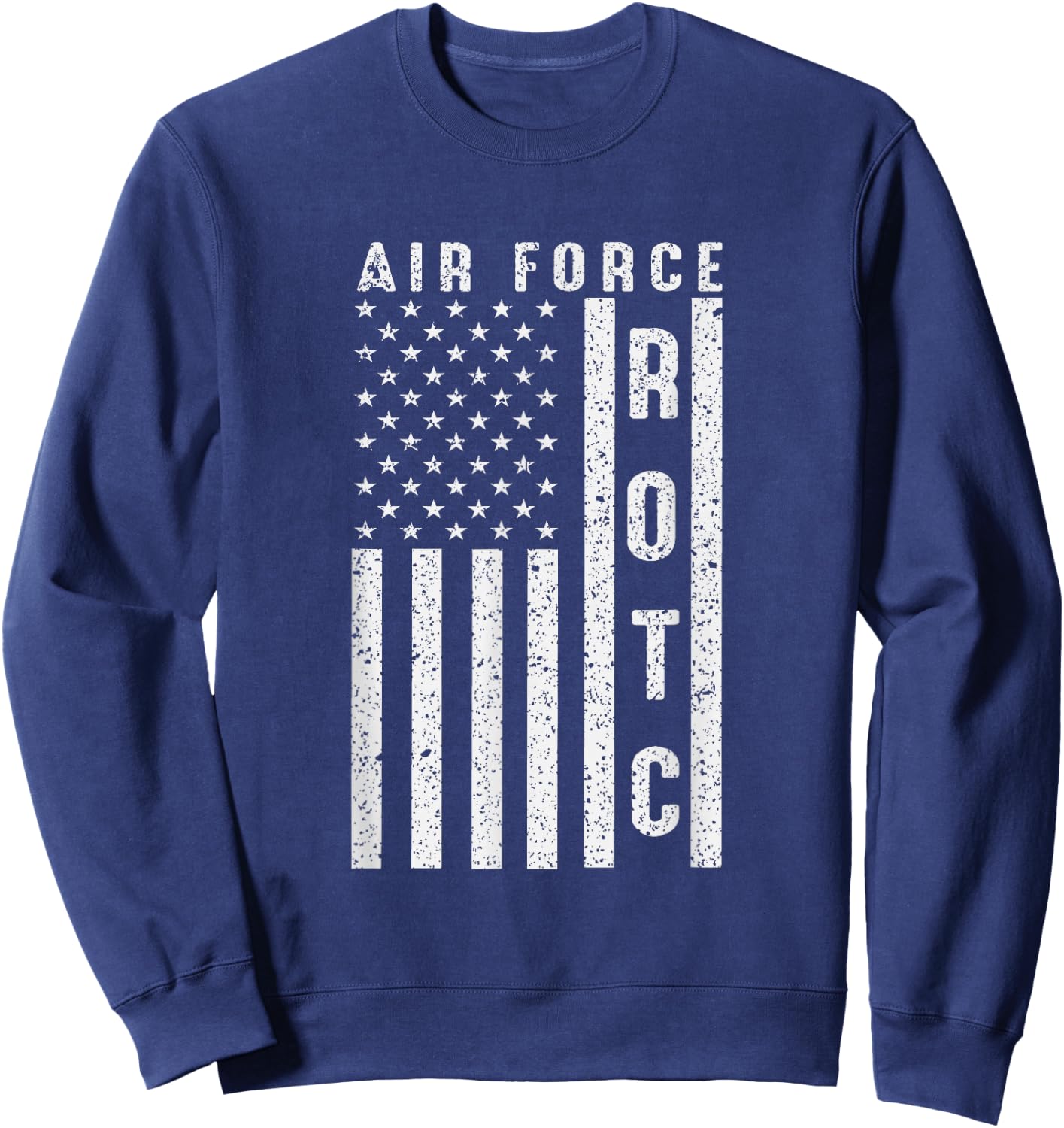 Air Force ROTC USAF ROTC USA Flag Distressed Sweatshirt - Sweatshirt | Navy