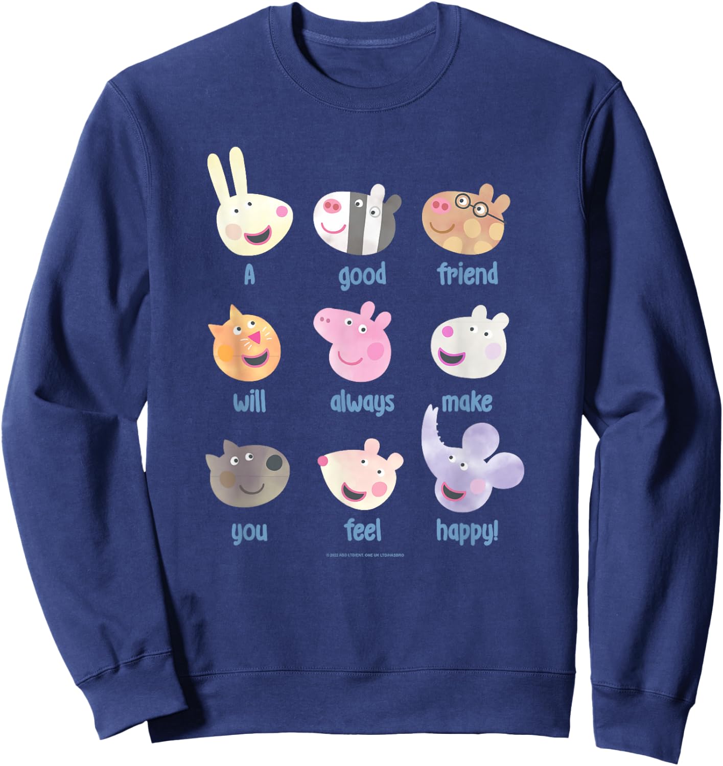 Peppa Pig A Good Friend Will Always Make You Feel Happy! Sweatshirt - Sweatshirt | Navy