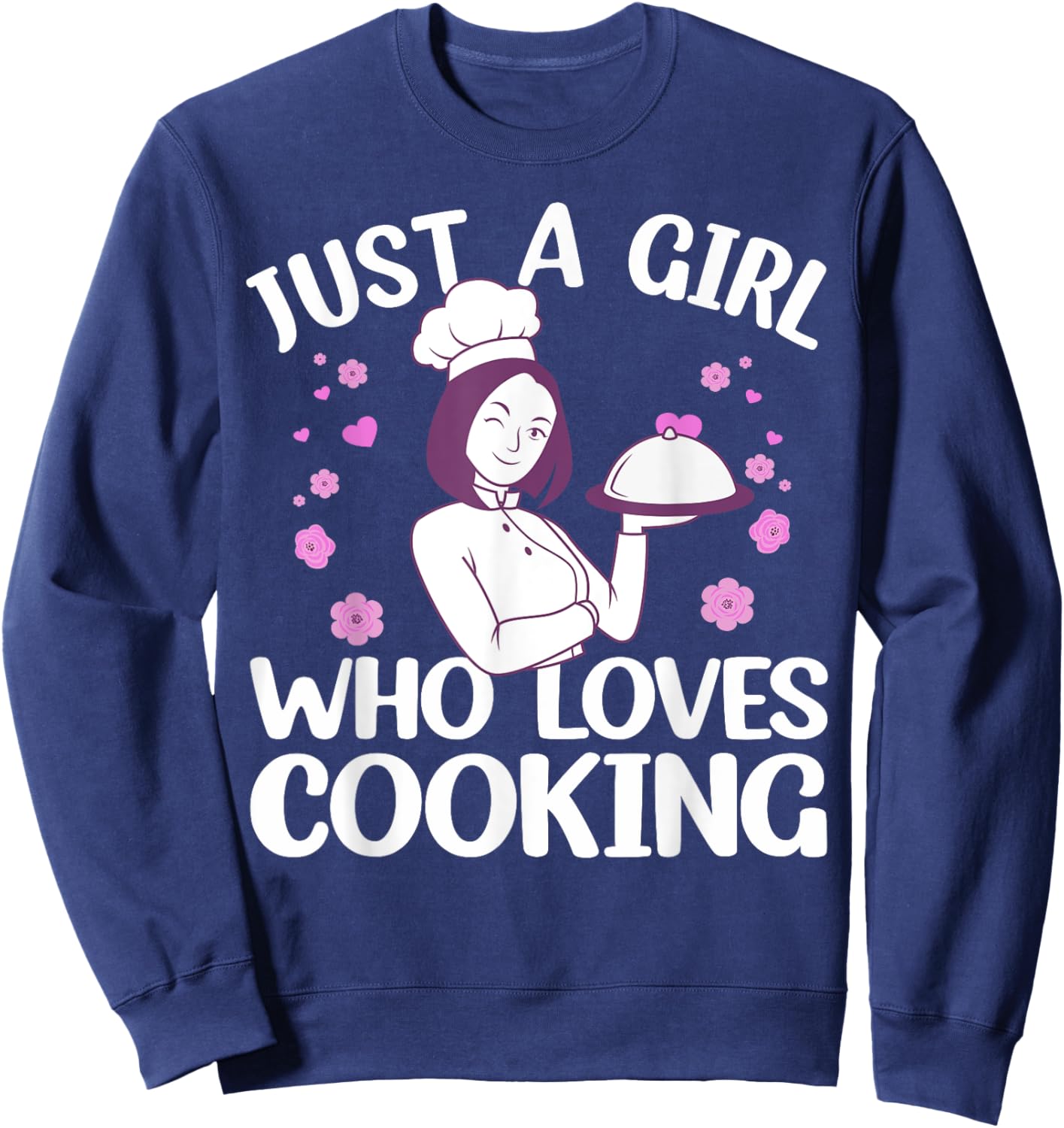 Funny Cook Art For Girls Kids Women Cooking Lover Culinary Sweatshirt - Sweatshirt | Navy