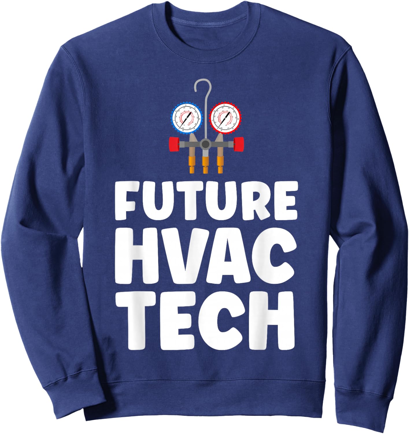 HVAC Technician Tech Vintage Future Hvac Tech Sweatshirt - Sweatshirt | Navy