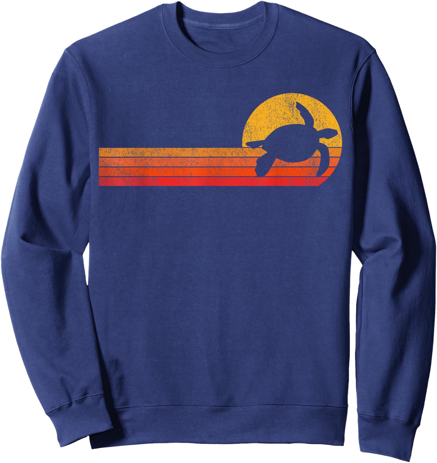 Sea Turtle Lover Funny Sea Turtle Retro Sweatshirt - Sweatshirt | Navy