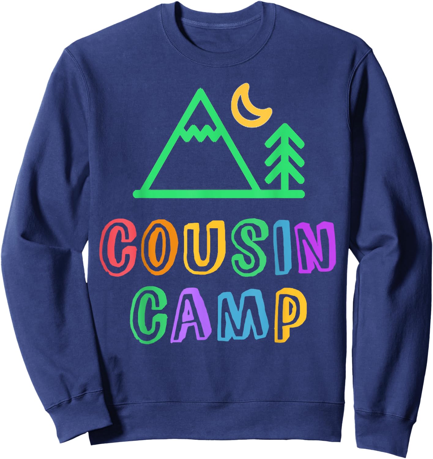 COUSIN CAMP Mountain Forest Best Camping Besties Ever Kids Sweatshirt - Sweatshirt | Navy