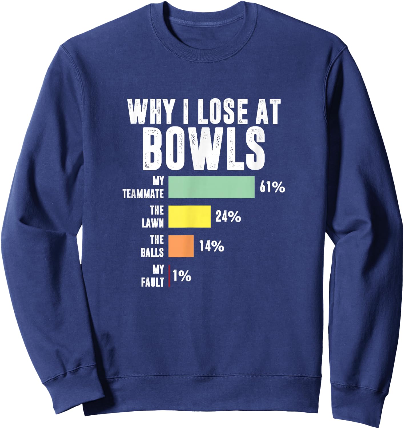 Why I Lose At Bowls, Funny Lawn Bowling Sweatshirt - Sweatshirt | Navy