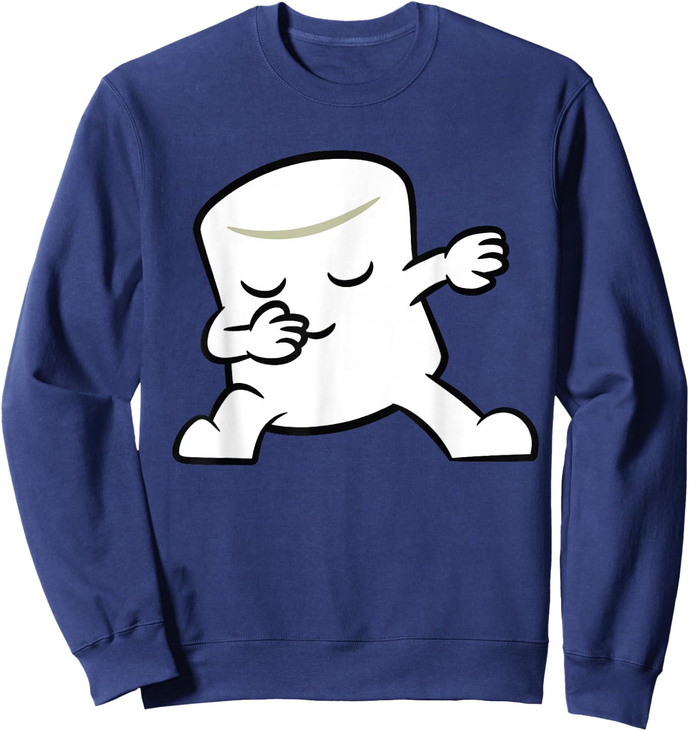 Cute Dabbing Marshmallow Campfire Kawaii Marshmallow Sweatshirt - Sweatshirt | Navy