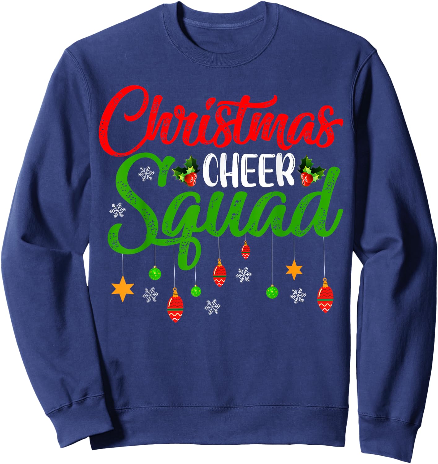 Cheerleading Sports Lover Christmas Cheer Squad Sweatshirt - Sweatshirt | Navy