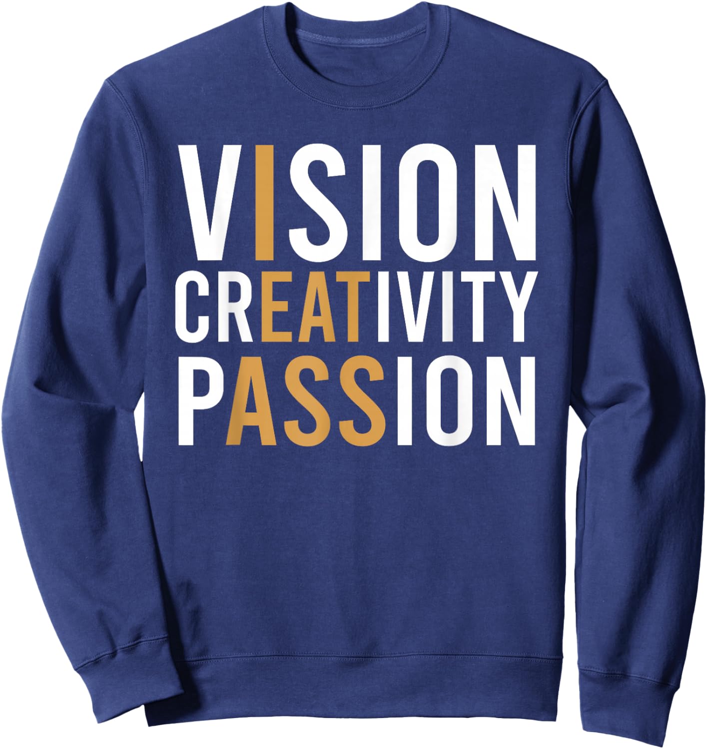 Vision Creativity Passion Black Funny Lace Cotton Polyester Blend Women's -Adults Regular Fit Short Sleeve Sweatshirt - Sweatshirt | Navy
