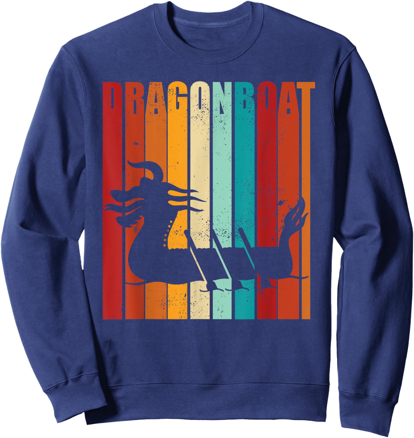 Dragon boat racing dragon boat retro paddling design Sweatshirt - Sweatshirt | Navy