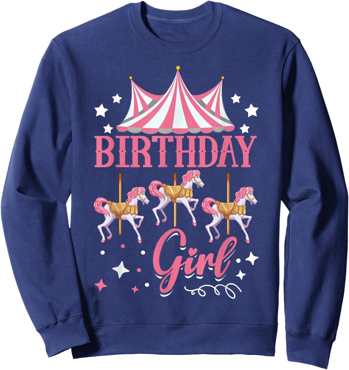 Carousel Birthday Party Birthday Girl Sweatshirt - Sweatshirt | Navy