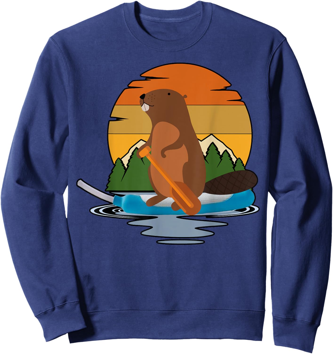 Vintage Canoe Beaver Purewick Nurse Funny Nursing Humor Sweatshirt - Sweatshirt | Navy