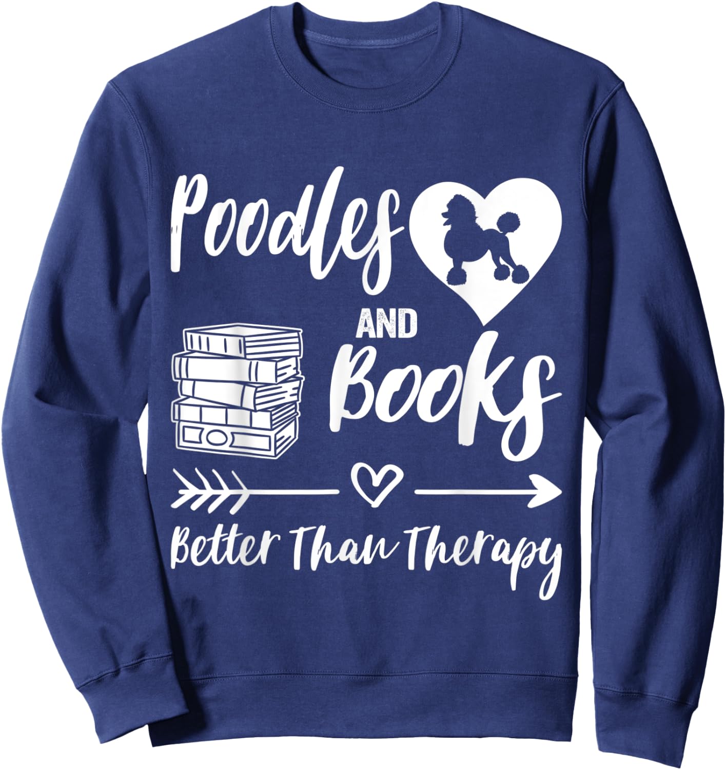 Poodle And Books Poodle Mom Poodle Dad Reading Sweatshirt - Sweatshirt | Navy