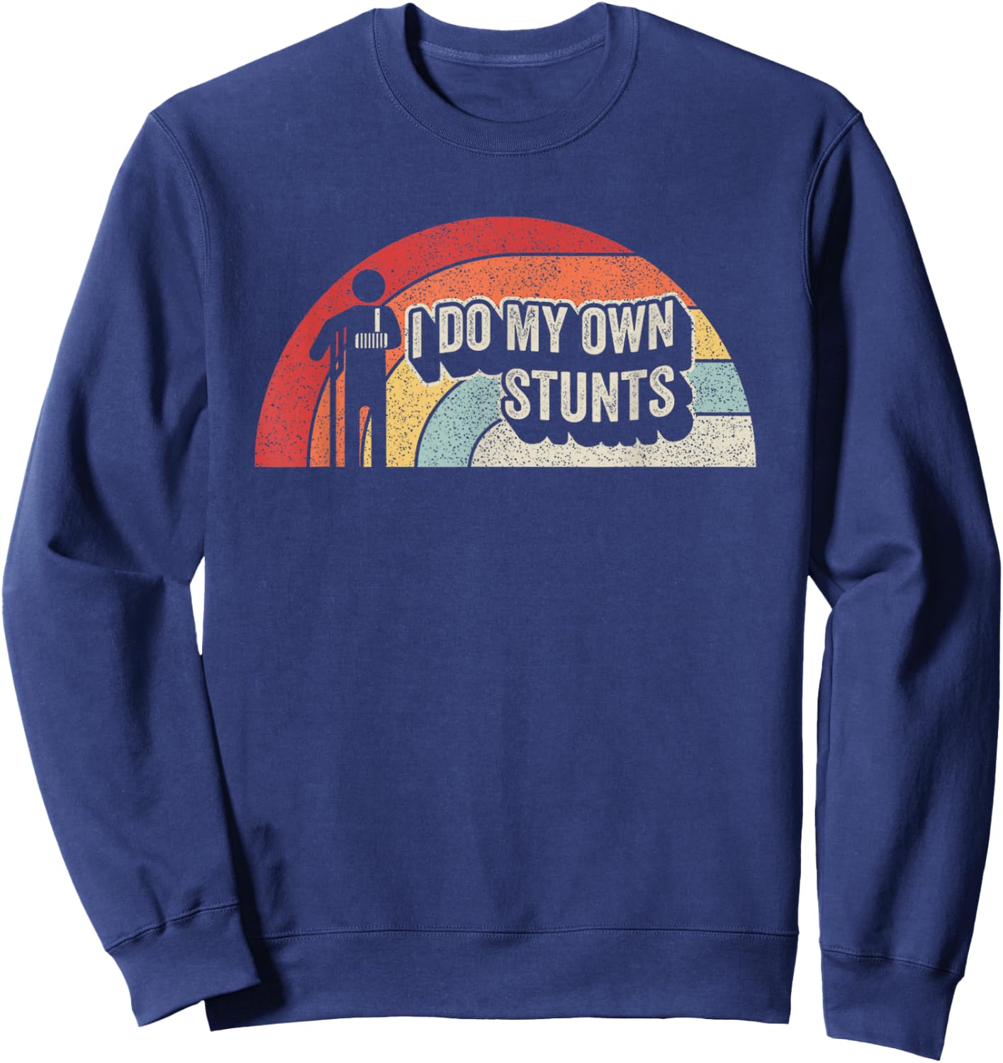 Retro Broken Arm Hand Wrist Elbow Injury Get Well Soon Gift Sweatshirt - Sweatshirt | Navy