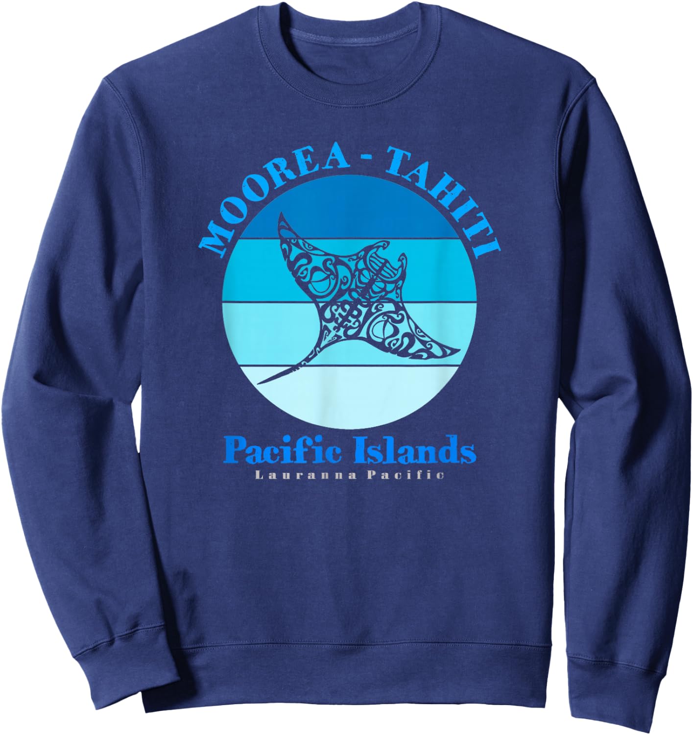 Manta Ray Moorea Tahiti Ocean Sweatshirt - Sweatshirt | Navy