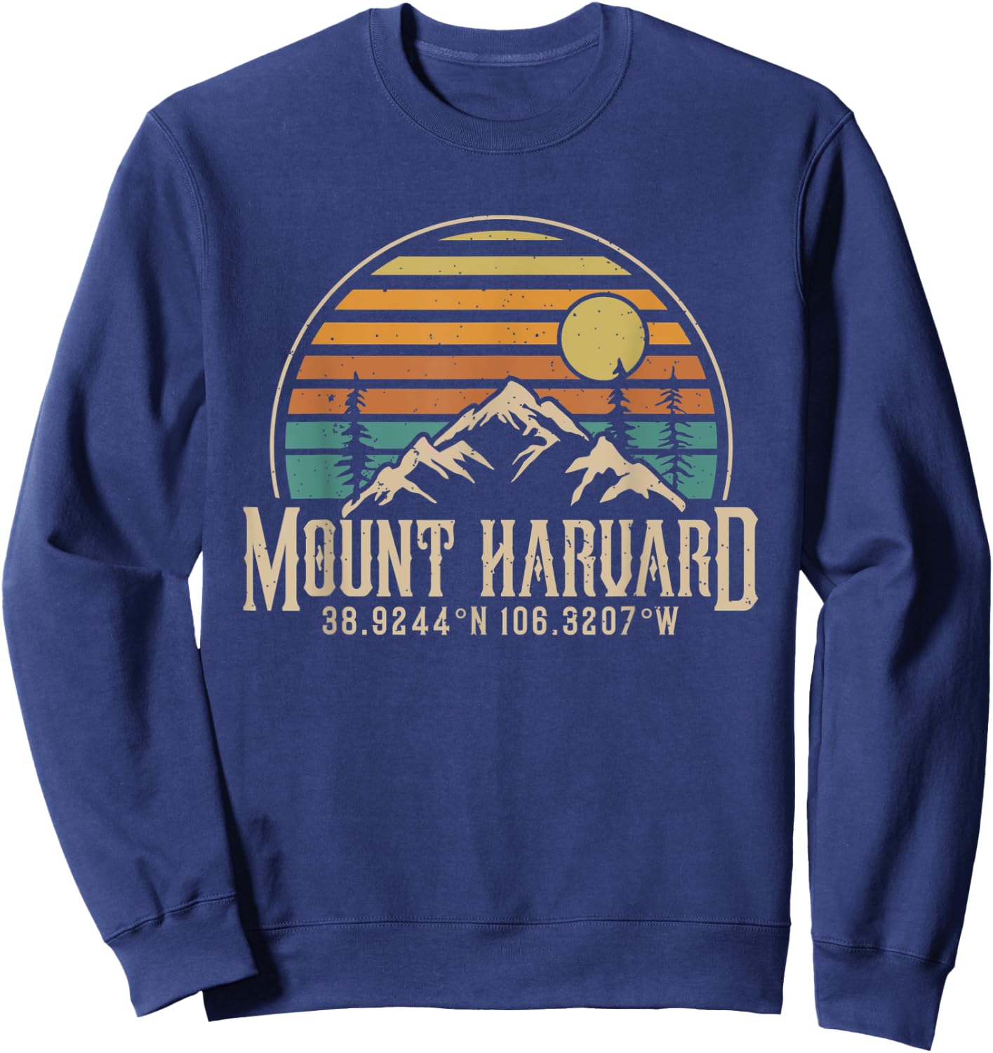 Camping Mt. Harvard Colorado Hiking Mountain Mount Harvard Sweatshirt - Sweatshirt | Navy
