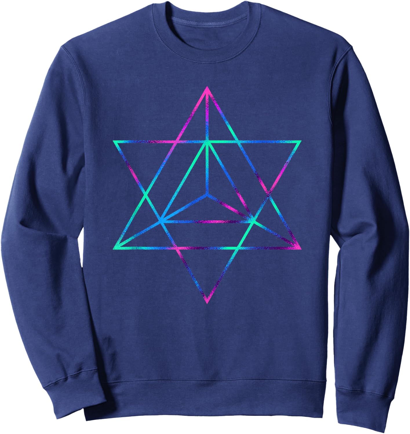 Sacred Geometry Star Tetrahedron Merkaba Sweatshirt - Sweatshirt | Navy