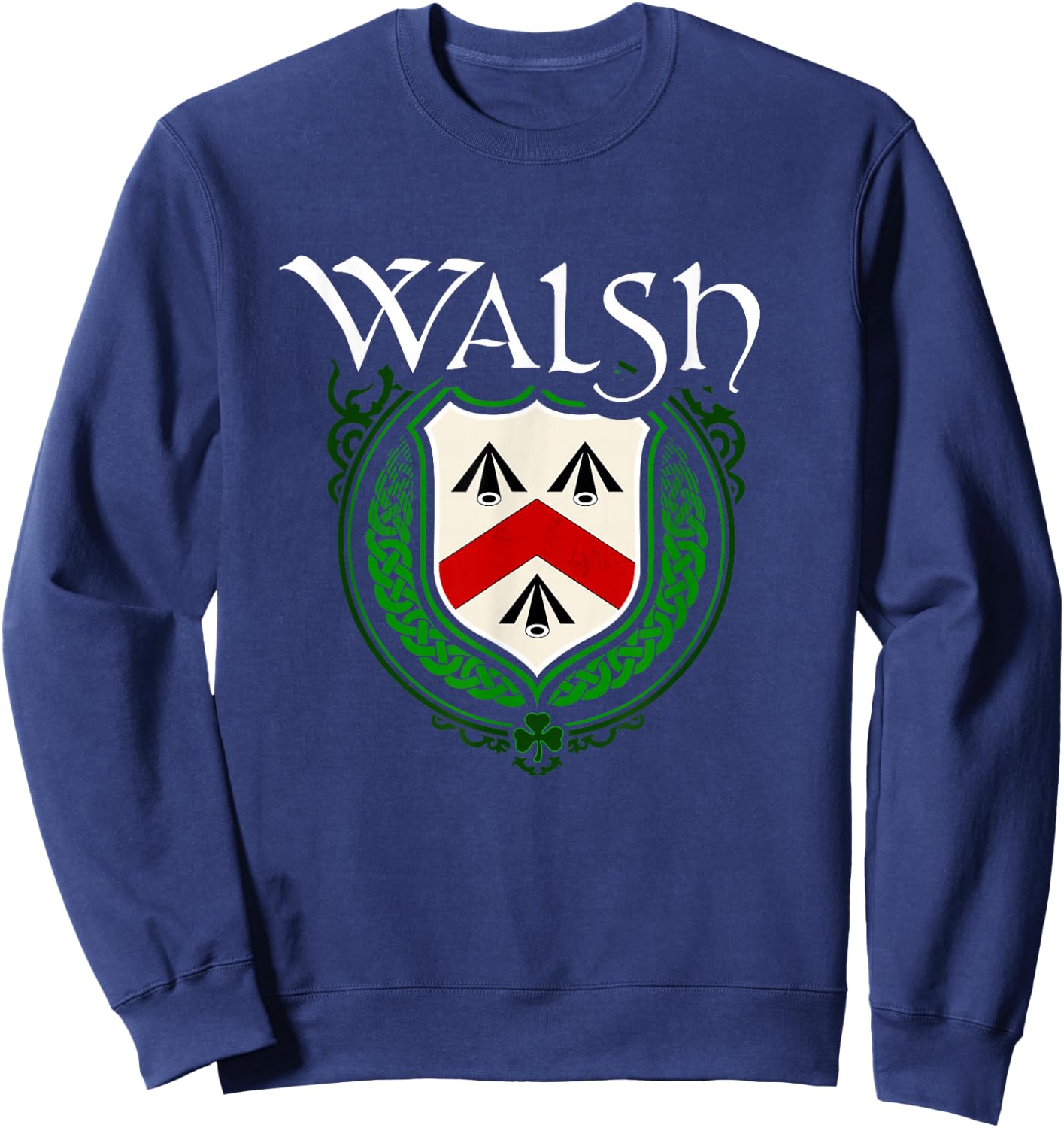Walsh Surname Irish Clan Tartan Badge Ireland Sweatshirt - Sweatshirt | Navy