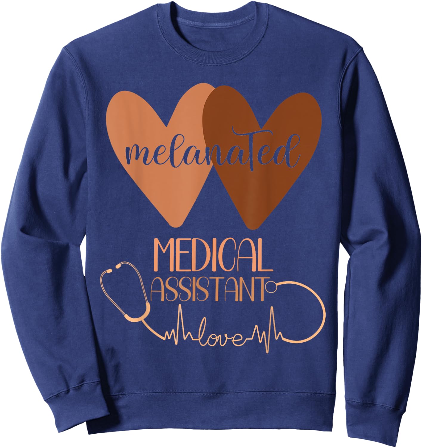 Medical Assistant Black History Month Women Afro American Sweatshirt - Sweatshirt | Navy