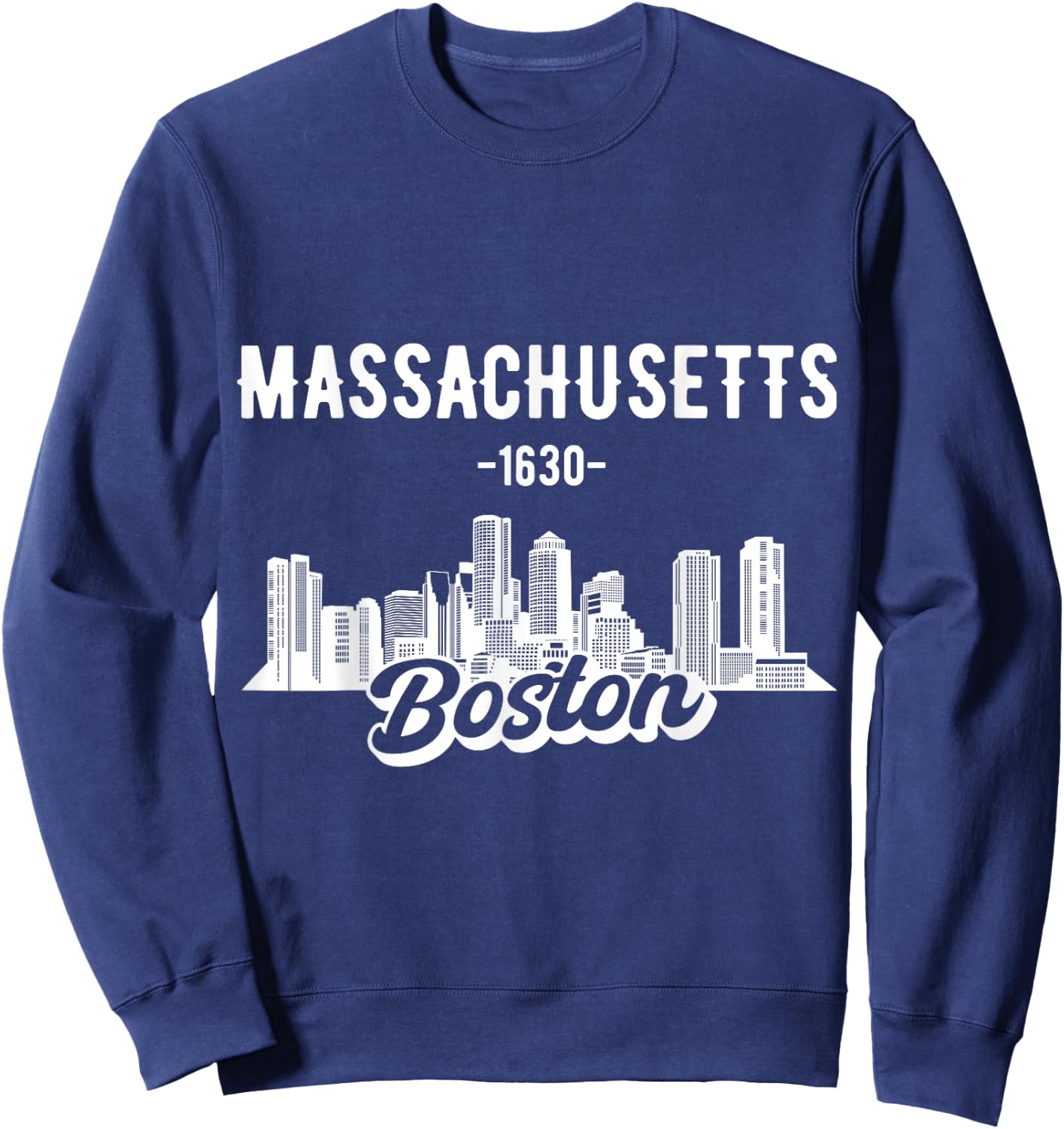 Boston Massachusetts Skyline Sweatshirt - Sweatshirt | Navy