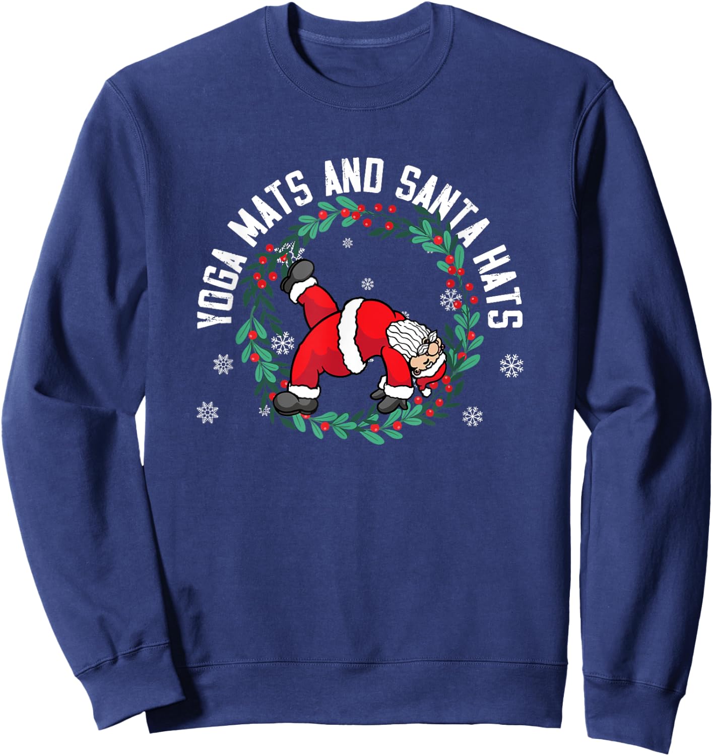 Yoga Practitioner Namasleigh Xmas Meditation Christmas Yoga Sweatshirt - Sweatshirt | Navy