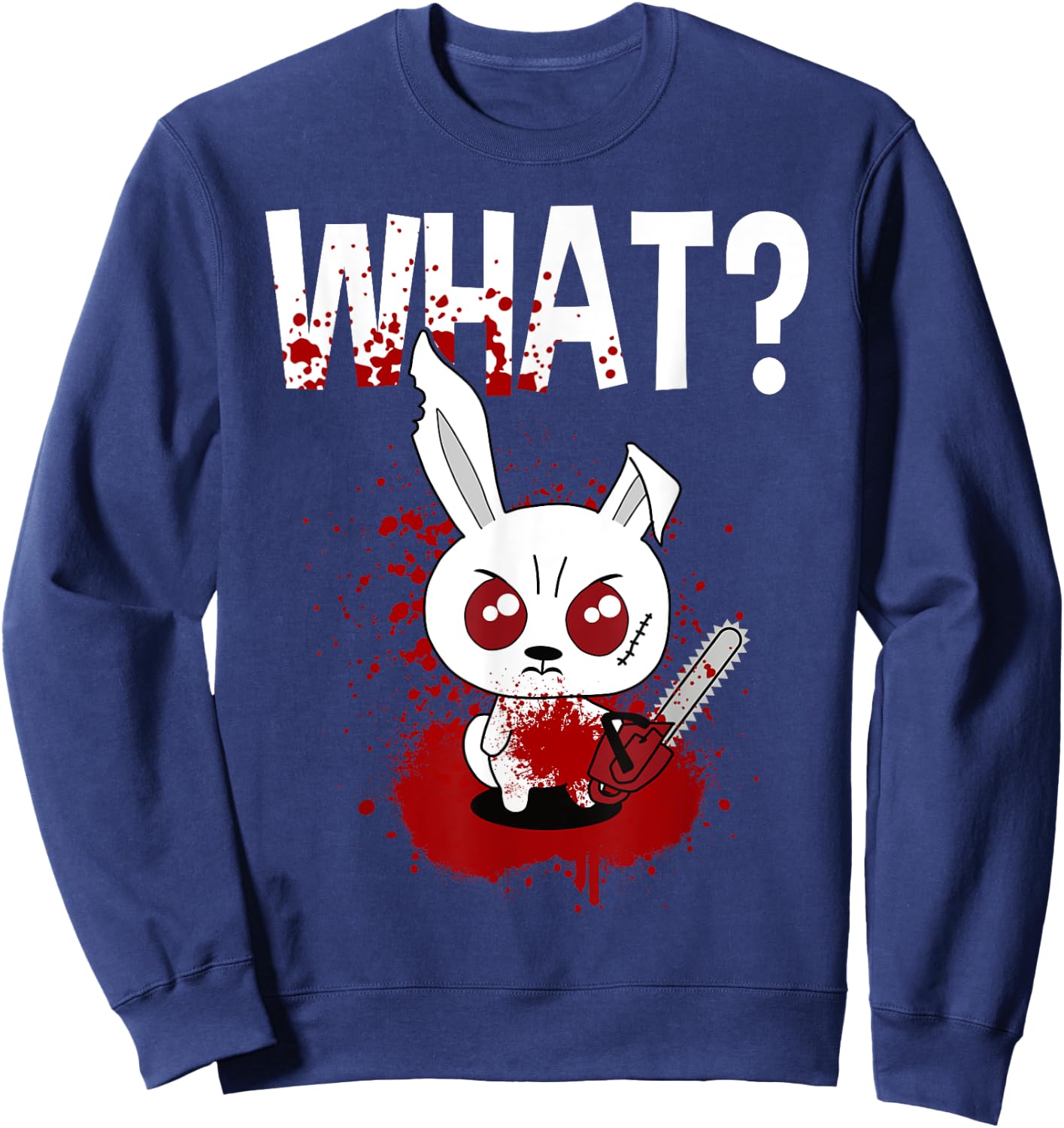 Funny - What? Bunny - Angry Rabbit Sweatshirt - Sweatshirt | Navy