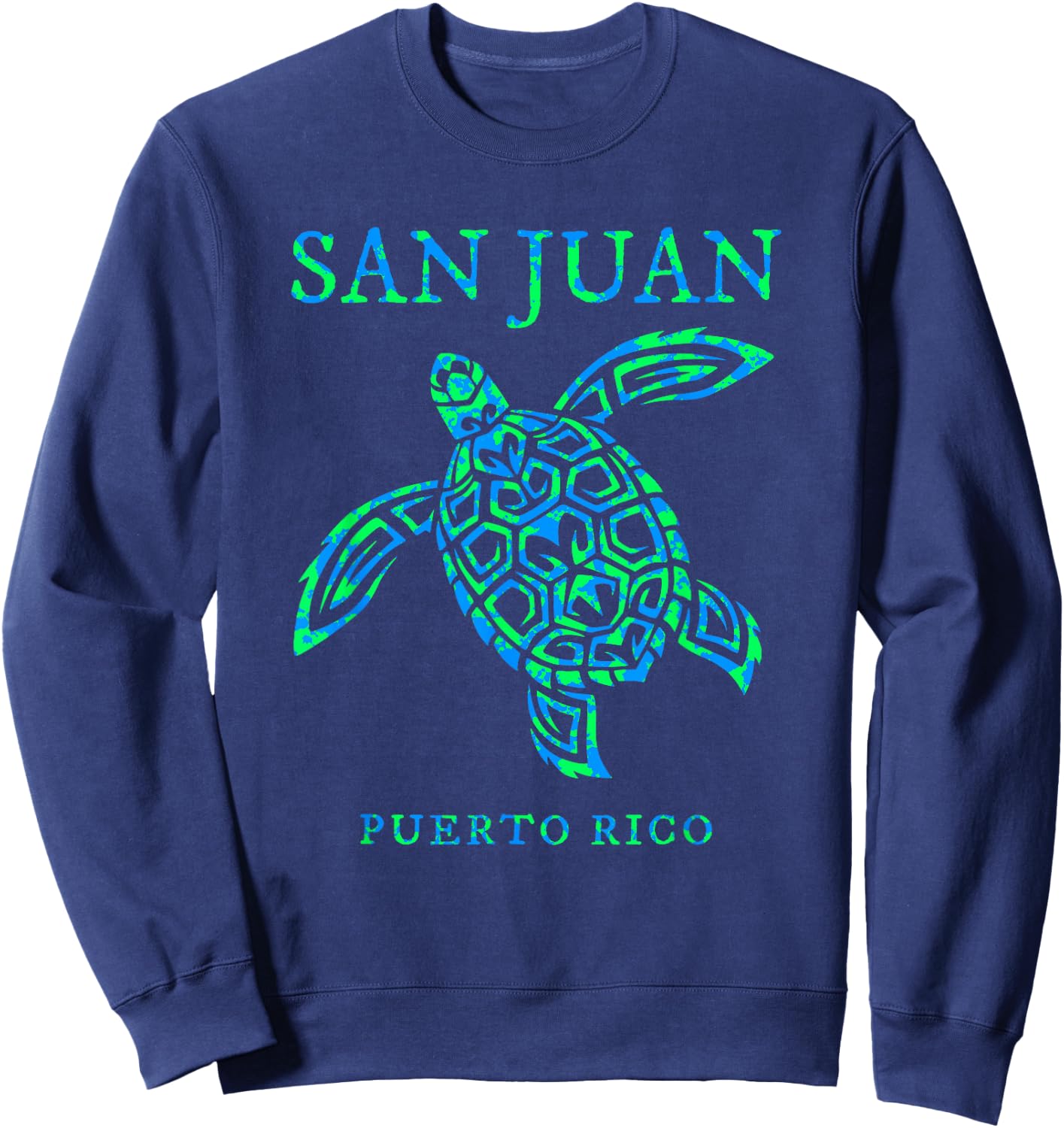 San Juan Puerto Rico Sea Turtle Boys Girls Toddler Vacation Sweatshirt - Sweatshirt | Navy