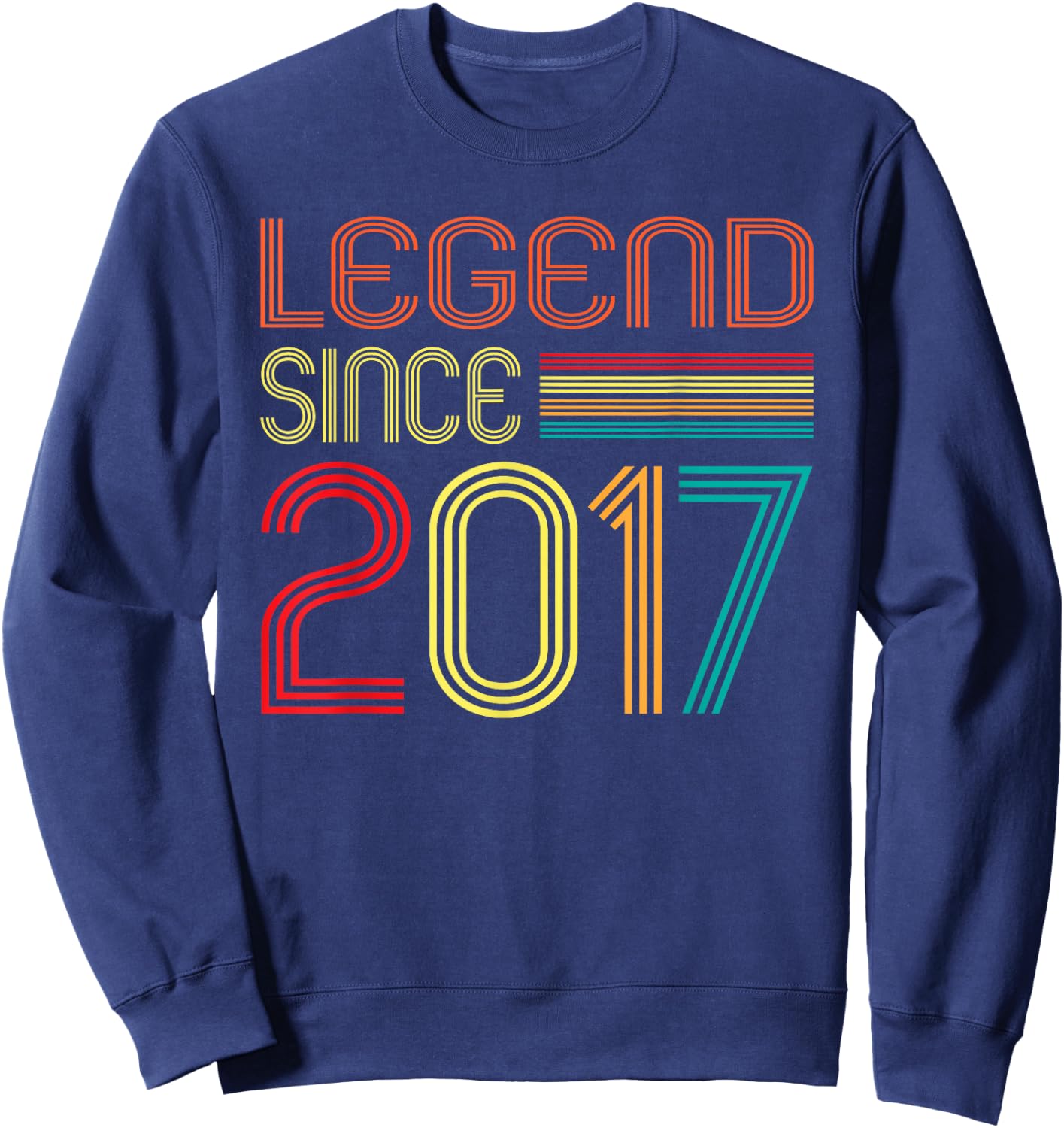 Legend Since 2017 8 Years Old Retro Vintage 8th Birthday Sweatshirt - Sweatshirt | Navy