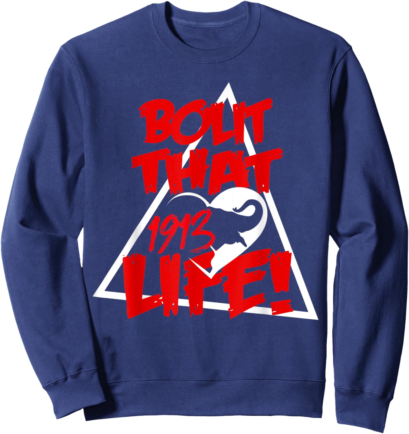 Bout That Graffiti Style Elephant and Heart Life Sweatshirt - Sweatshirt | Navy