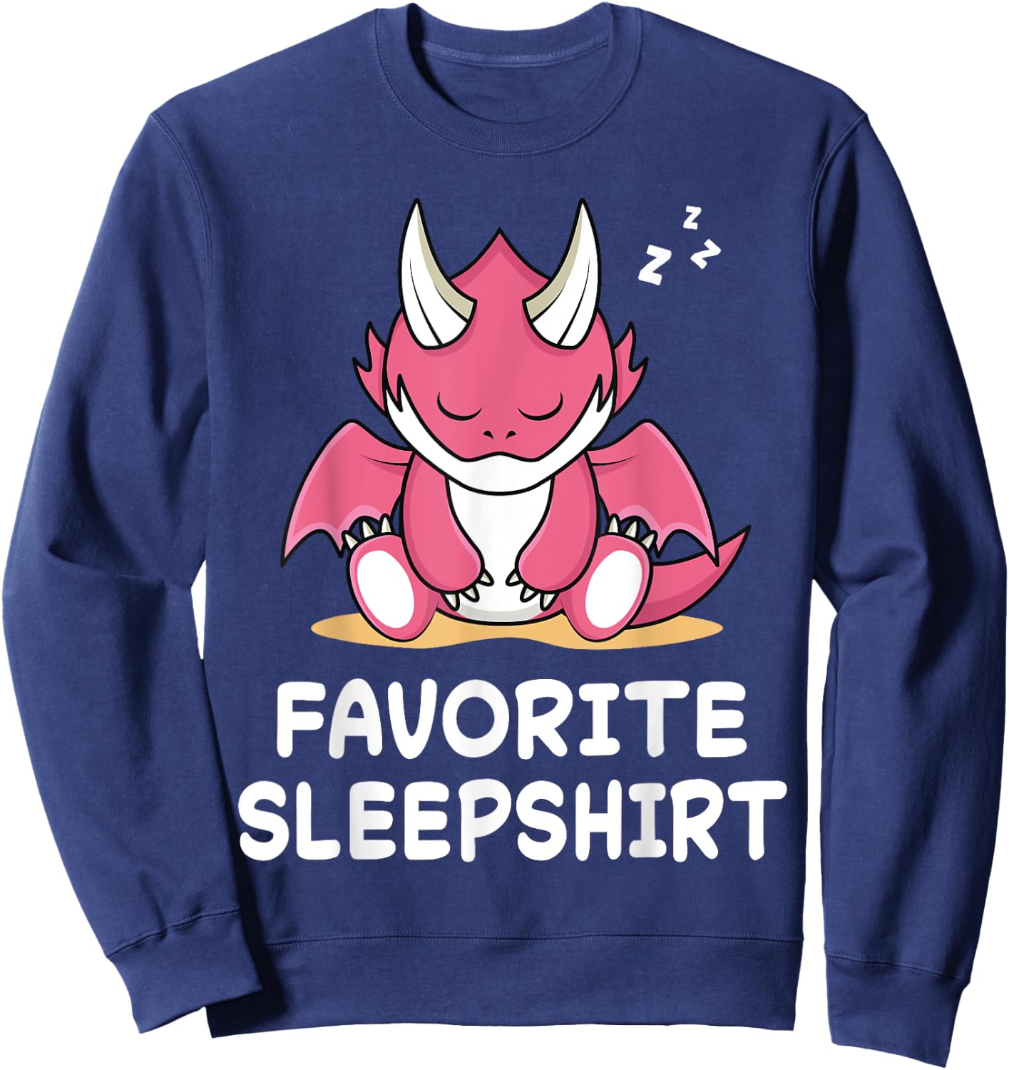 Dragon Dragons Nap Sleeping Sleep Pajama Pajamas Nightgown Sweatshirt - Sweatshirt | Navy