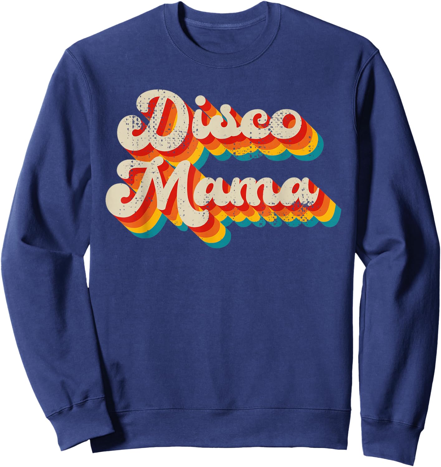Disco Costume 70s Vintage Men Women Retro Disco Mama Sweatshirt - Sweatshirt | Navy