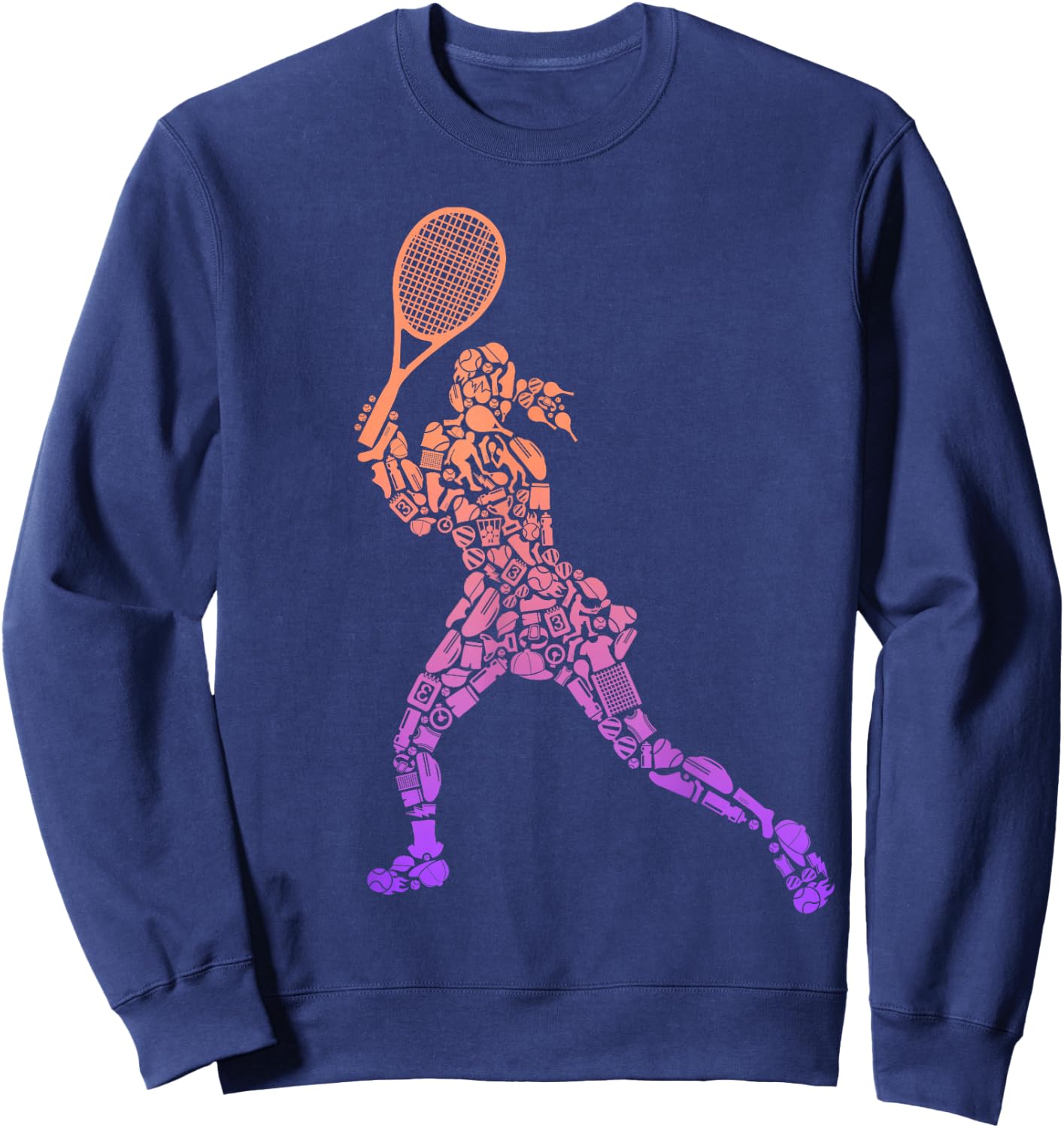 Tennis Player Rackets Women Kids Girls Tennis Sweatshirt - Sweatshirt | Navy