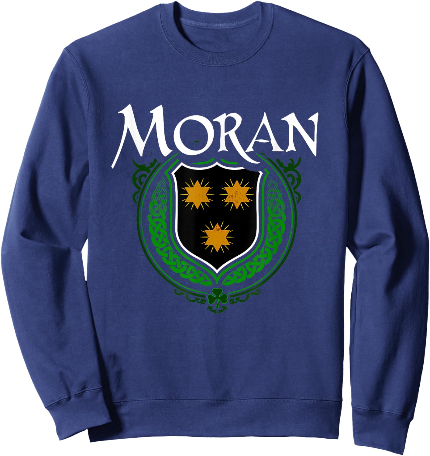 Moran Surname Irish Clan Tartan Badge Ireland Sweatshirt - Sweatshirt | Navy