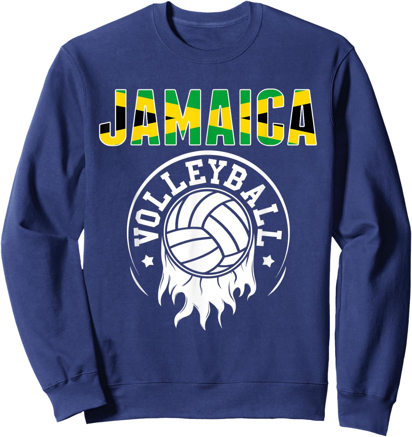 Proud Jamaica Volleyball Fans Jersey - Jamaican Flag Sports Sweatshirt - Sweatshirt | Navy
