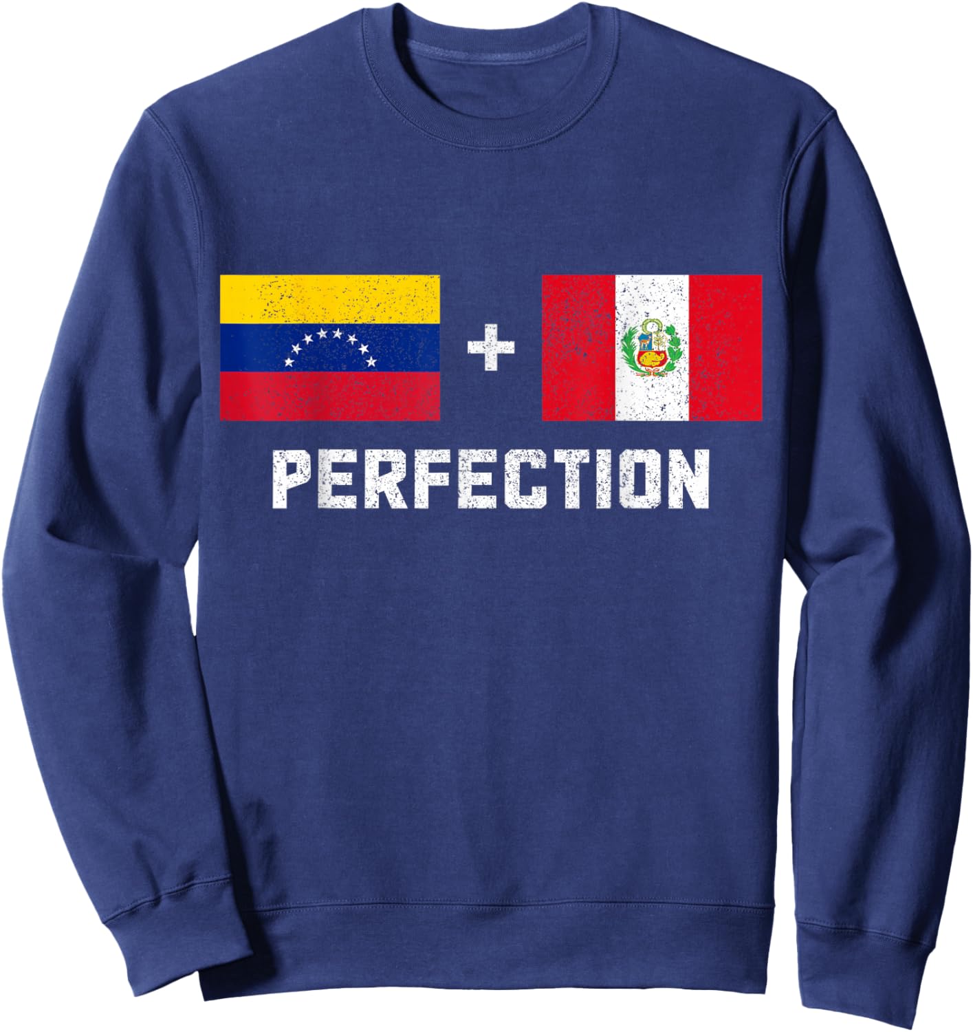 Venezuela Peru Pride Venezuelan Peruvian Flag Sweatshirt - Sweatshirt | Navy