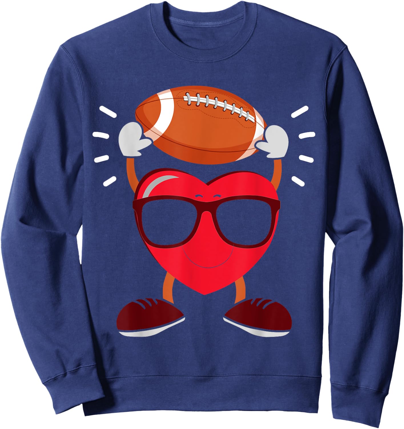 Heart Lifts A Football - American Football Sweatshirt - Sweatshirt | Navy