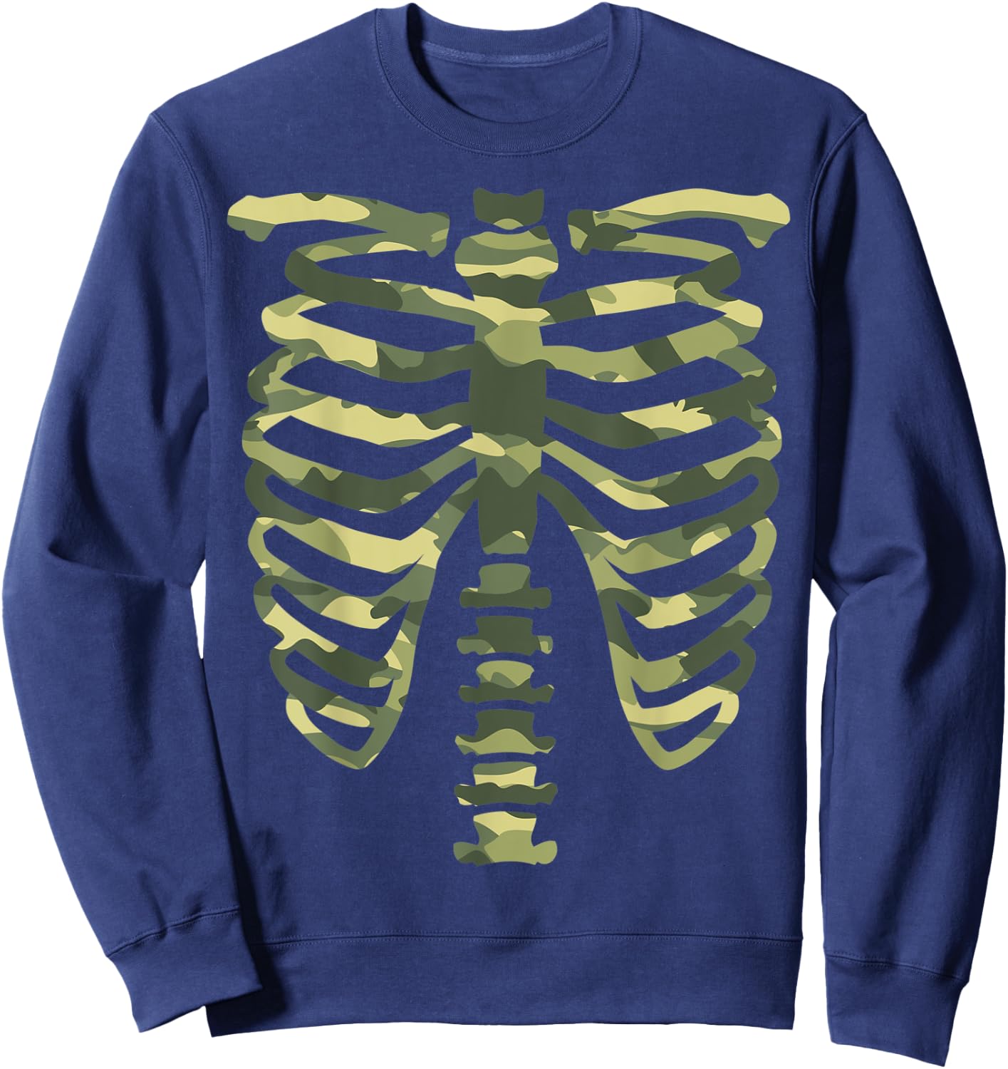 Camo Skeleton Military Halloween Costume Lazy Easy Sweatshirt - Sweatshirt | Navy