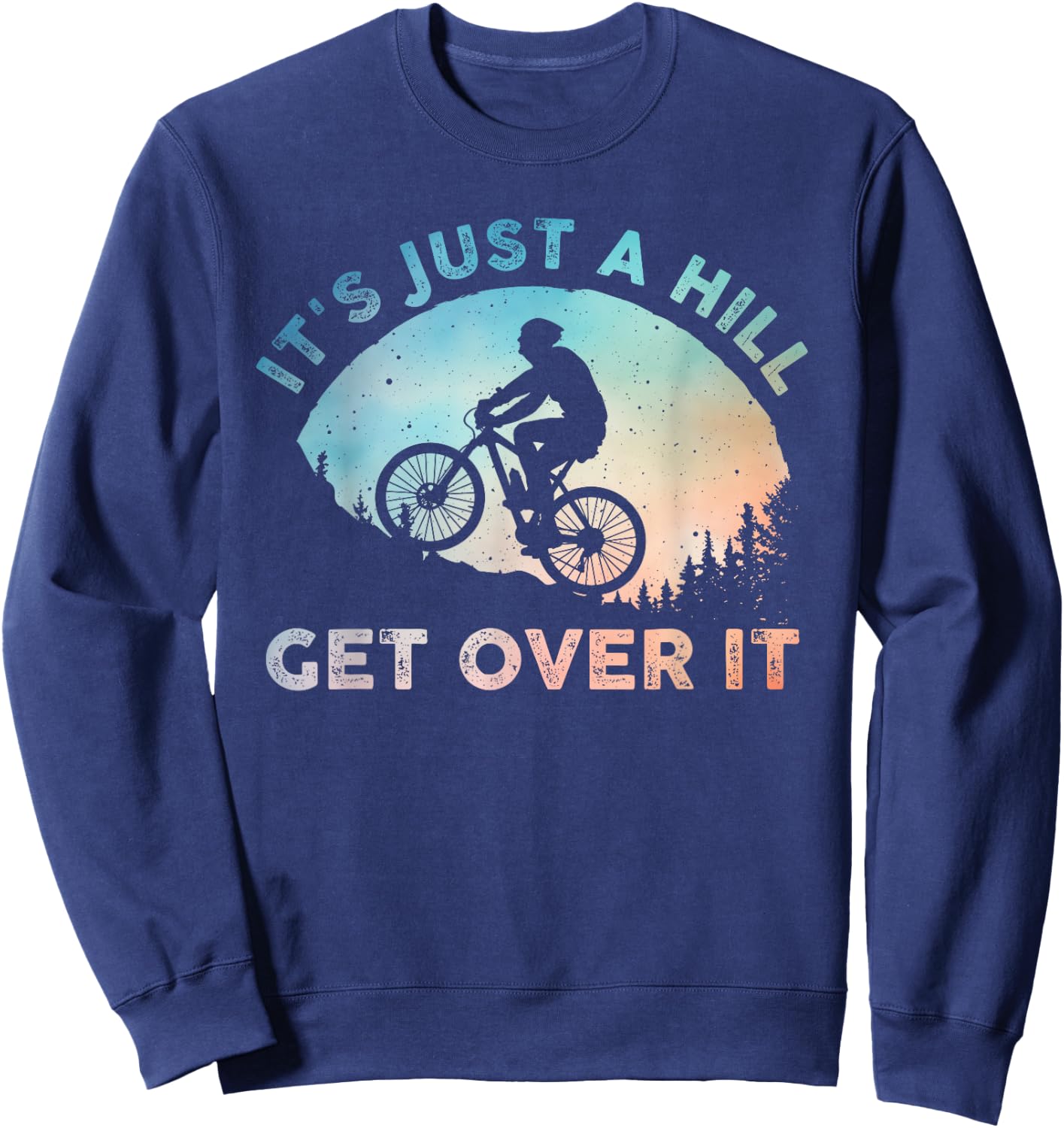 Funny Mountain Biking Art Women Trail Ride Lover MTB Sweatshirt - Sweatshirt | Navy