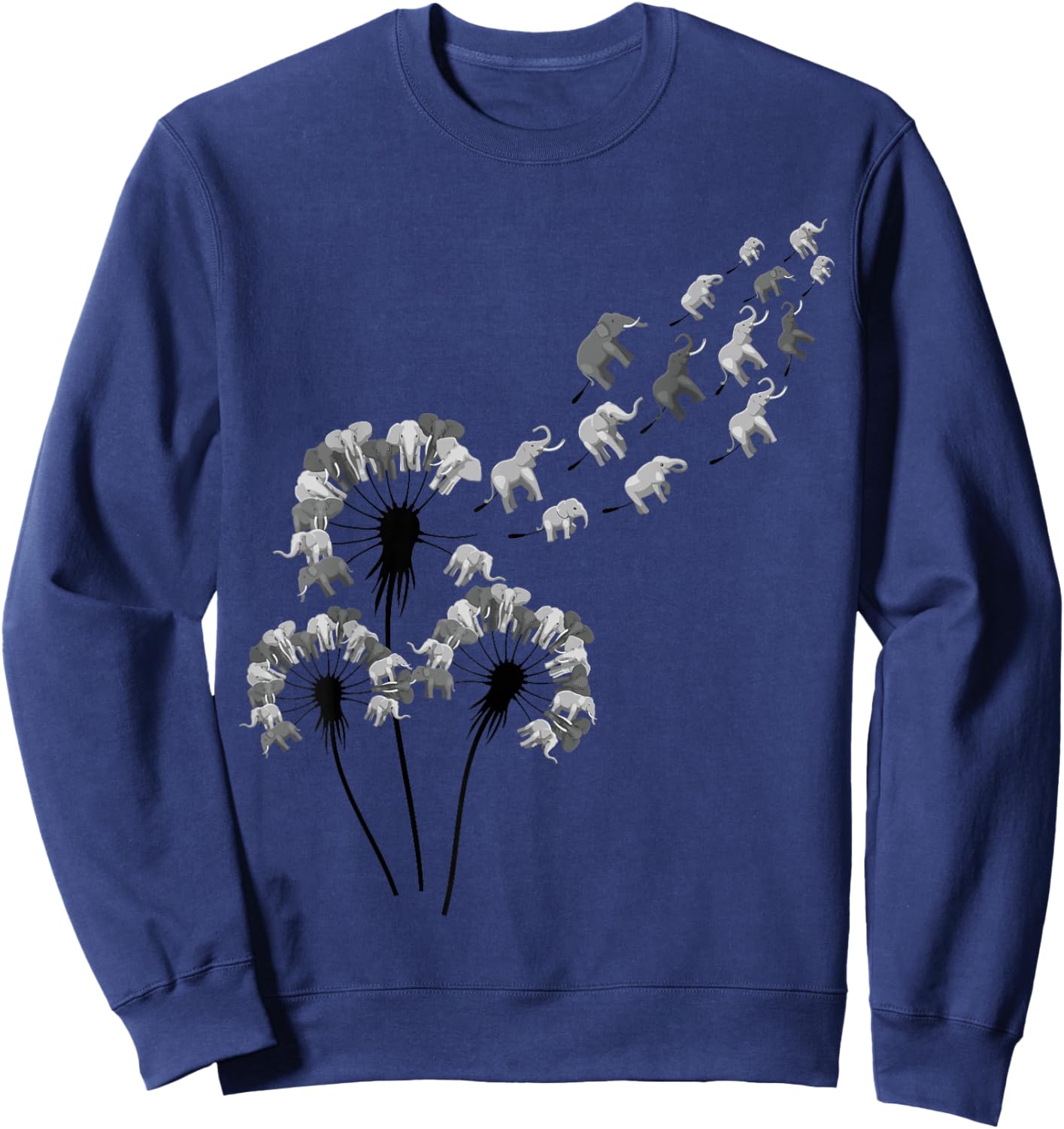 Dandelion Elephants Shirt for Elephant Lover Elephant Sweatshirt - Sweatshirt | Navy
